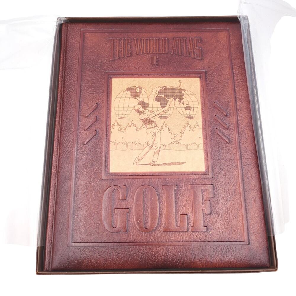 World Atlas of Golf Pat Ward-Thomas Illustrated Golfing History Maps Leather Bd
